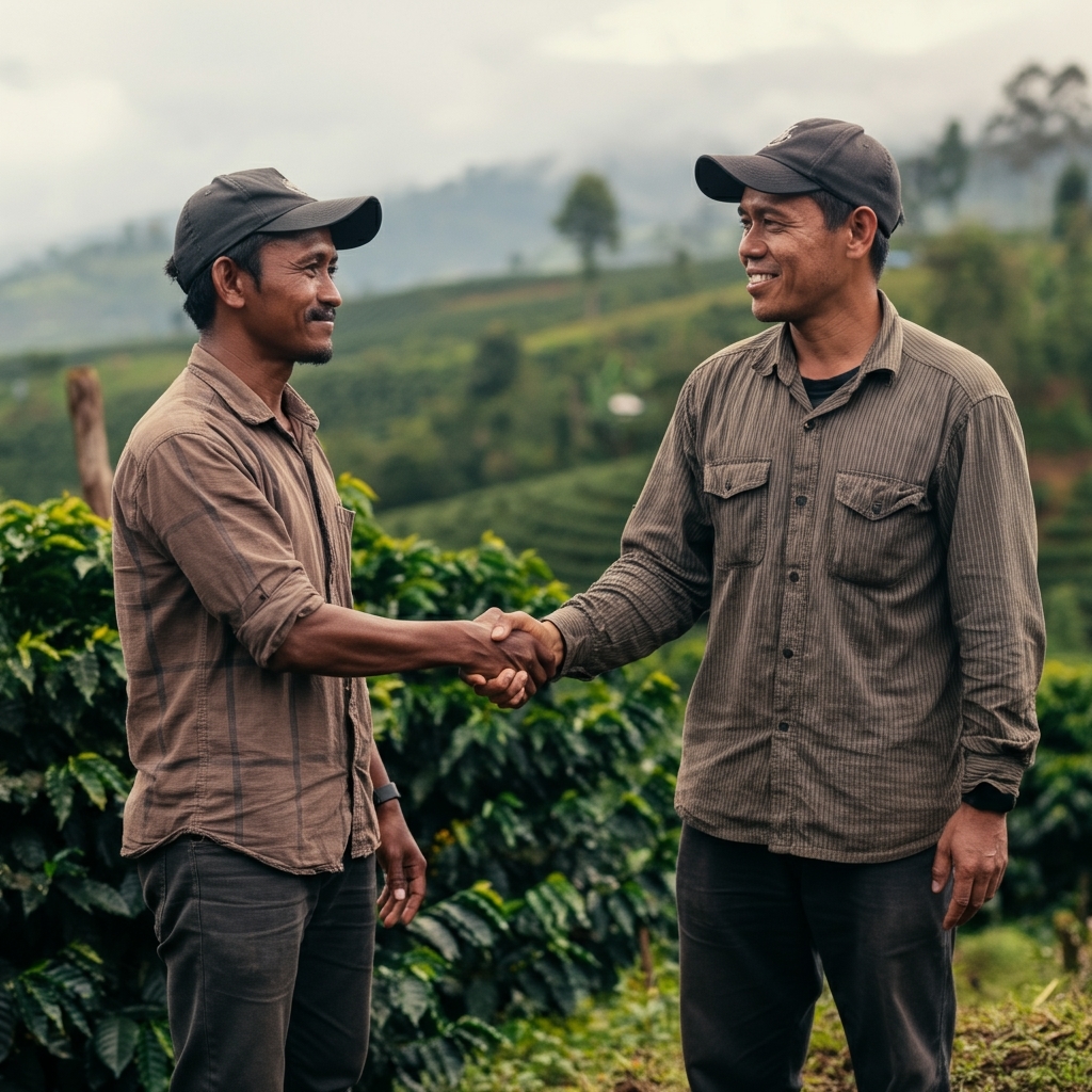 Indonesian Coffee Farmers Working Together